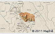 Satellite 3D Map of MBOONI, shaded relief outside