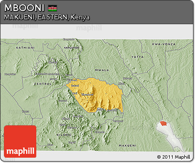 Savanna Style 3D Map of MBOONI
