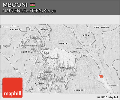 Silver Style 3D Map of MBOONI