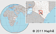 Gray Location Map of MBOONI, highlighted country, highlighted parent region