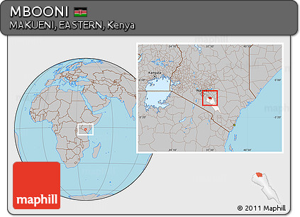 Gray Location Map of MBOONI, highlighted parent region