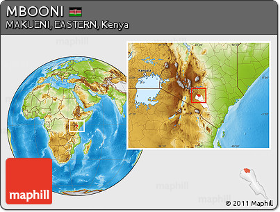 Physical Location Map of MBOONI, highlighted parent region