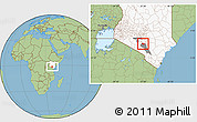 Savanna Style Location Map of MBOONI, highlighted country, highlighted parent region