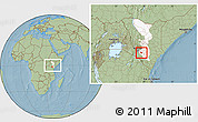 Savanna Style Location Map of MBOONI, highlighted grandparent region, within the entire country, hill shading