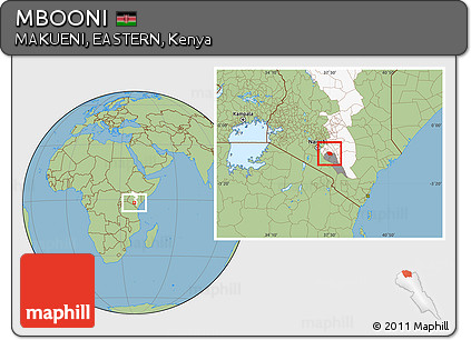 Savanna Style Location Map of MBOONI, highlighted parent region, highlighted grandparent region