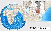 Shaded Relief Location Map of MBOONI, highlighted country, highlighted grandparent region