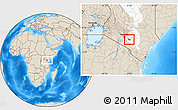 Shaded Relief Location Map of MBOONI, highlighted grandparent region