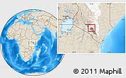 Shaded Relief Location Map of MBOONI, highlighted parent region, highlighted grandparent region
