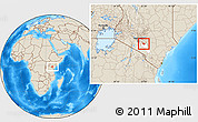 Shaded Relief Location Map of MBOONI, highlighted parent region