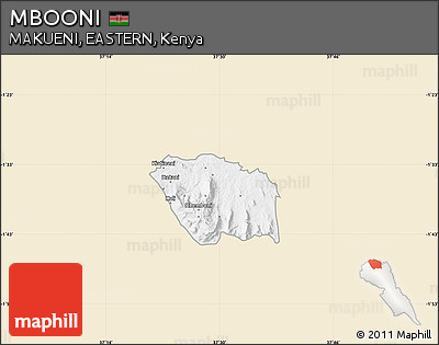 Classic Style Map of MBOONI, single color outside