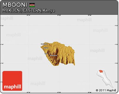 Physical Map of MBOONI, single color outside