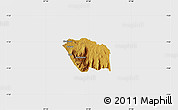 Physical Map of MBOONI, single color outside