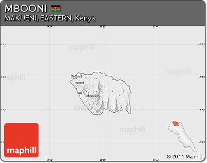Silver Style Map of MBOONI, single color outside