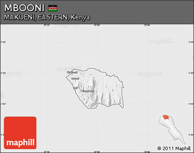 Silver Style Map of MBOONI, single color outside