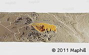 Physical Panoramic Map of MBOONI, semi-desaturated