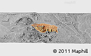Satellite Panoramic Map of MBOONI, desaturated