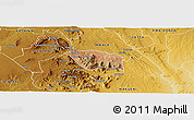 Satellite Panoramic Map of MBOONI, physical outside