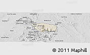 Shaded Relief Panoramic Map of MBOONI, desaturated