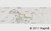 Shaded Relief Panoramic Map of MBOONI, semi-desaturated