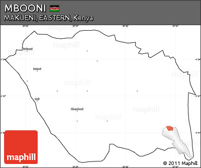 Blank Simple Map of MBOONI, cropped outside
