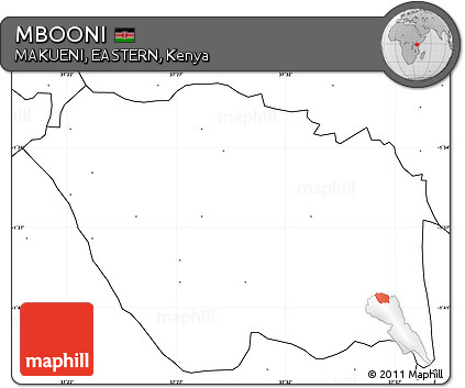 Blank Simple Map of MBOONI, no labels