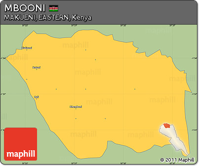 Savanna Style Simple Map of MBOONI, single color outside