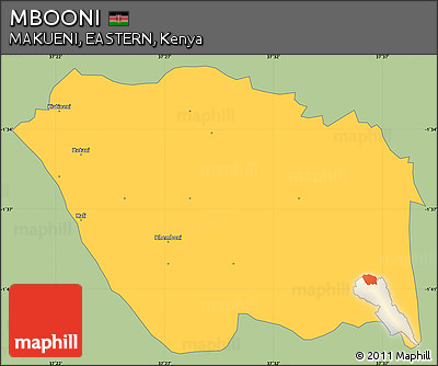 Savanna Style Simple Map of MBOONI, single color outside