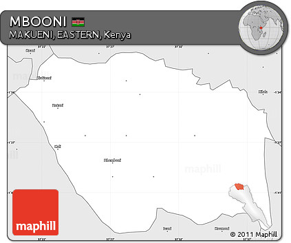 Silver Style Simple Map of MBOONI