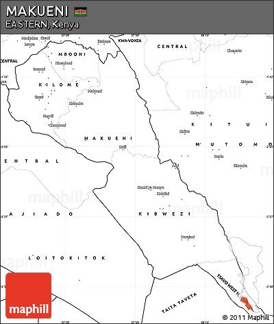 Blank Simple Map of MAKUENI