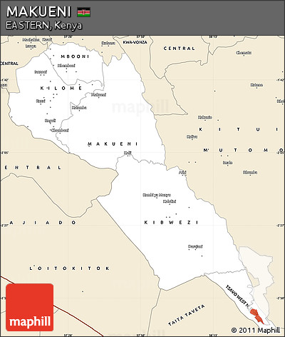 Classic Style Simple Map of MAKUENI