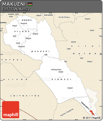 Classic Style Simple Map of MAKUENI
