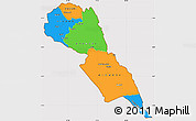 Political Simple Map of MAKUENI, cropped outside