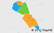Political Simple Map of MAKUENI, single color outside