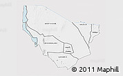 Silver Style 3D Map of MARSABIT, single color outside