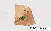 Satellite 3D Map of CENTRAL, cropped outside