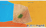 Satellite 3D Map of CENTRAL, political outside