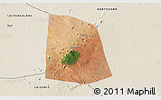 Satellite 3D Map of CENTRAL, shaded relief outside