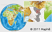 Physical Location Map of CENTRAL, highlighted country, highlighted grandparent region