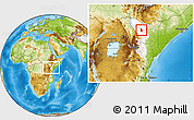 Physical Location Map of CENTRAL, highlighted grandparent region, within the entire country