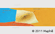 Physical Panoramic Map of CENTRAL, political outside