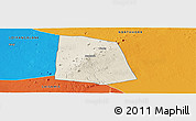 Shaded Relief Panoramic Map of CENTRAL, political outside