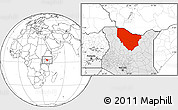 Blank Location Map of MARSABIT, highlighted country