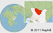 Savanna Style Location Map of MARSABIT, highlighted country