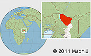 Savanna Style Location Map of MARSABIT, highlighted parent region