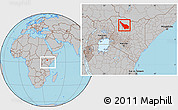 Gray Location Map of LOIYANGALANI, within the entire country
