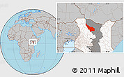 Gray Location Map of LOIYANGALANI, highlighted country, highlighted grandparent region