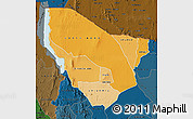 Political Shades Map of MARSABIT, darken
