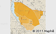 Political Shades Map of MARSABIT, shaded relief outside