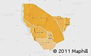 Political Shades Map of MARSABIT, single color outside