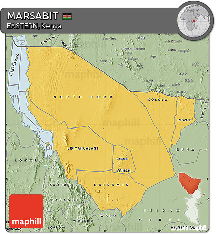Savanna Style Map of MARSABIT